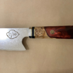 סכין שף דמשק גיוטו ידית אדומה