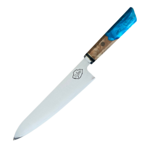 סכין שף דמשק גיוטו ידית כחולה