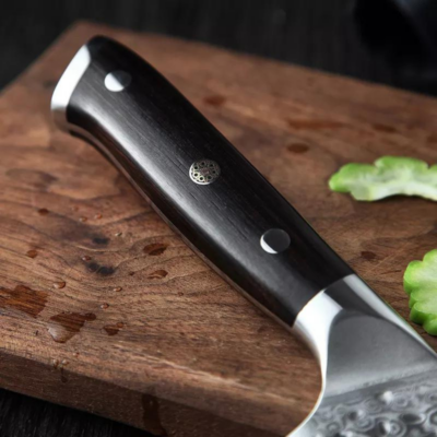 סכין שף דמשק ידית עץ אבוני