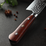 סכין שף דמשק ידית עץ רוזווד